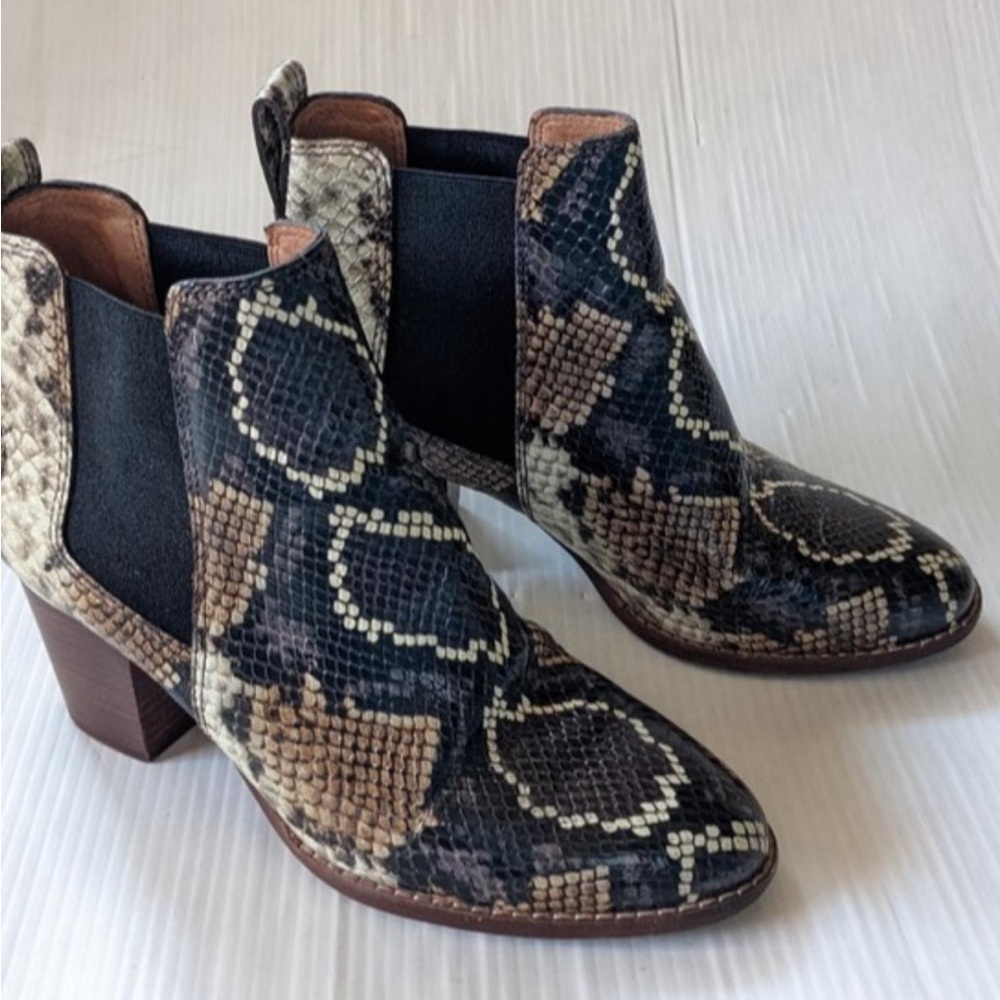 Madewell Snake Print Ankle Boots